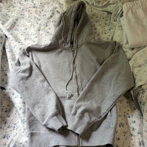 Brandy Melville Gray Zip-Up Hoodie